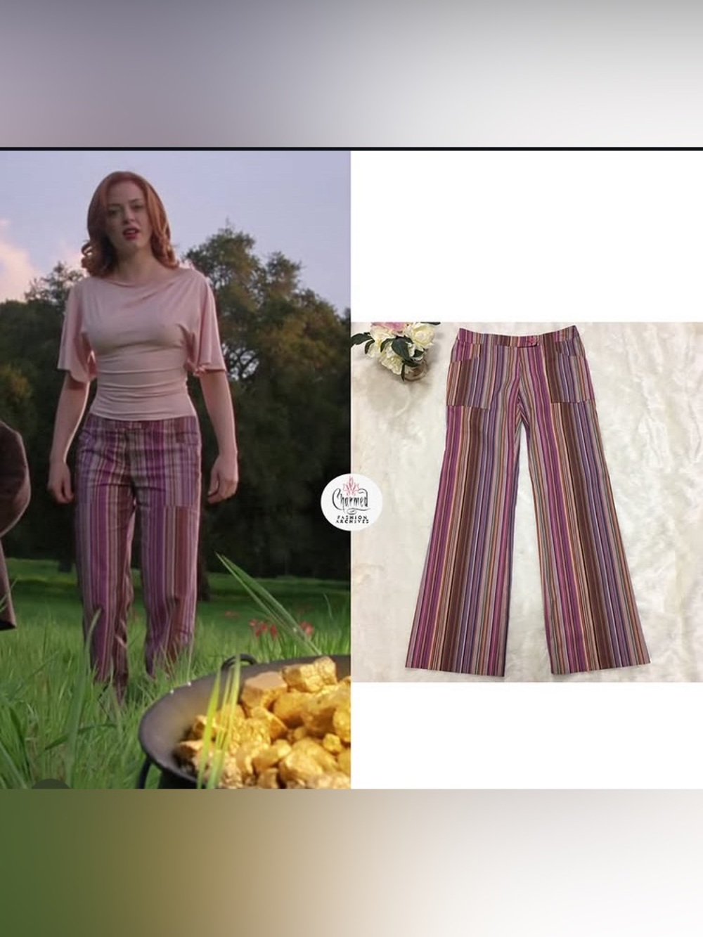 RARE Trina Turk stripe low waisted pants ASO Charmed Paige Halliwell